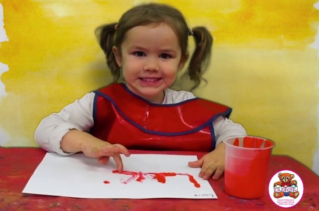 finger painting letters